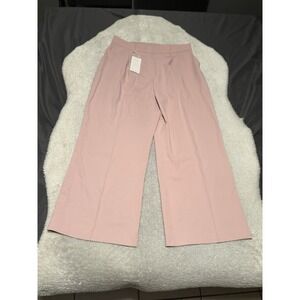 Kiczoy Women's Wide High Waist Dress Pants Pink Size XL Pleated